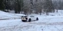Lexus LFA Nurburgring doing donuts in the snow