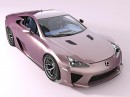 Lexus LFA Frozen Berry Metallic Taycan Pink rendering by abimelecdesign