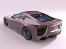 Lexus LFA Frozen Berry Metallic Taycan Pink rendering by abimelecdesign