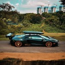Liberty Walk Lamborghini Aventador on bronze Forgiato wheels and roof box