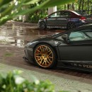 Liberty Walk Lamborghini Aventador on bronze Forgiato wheels and roof box
