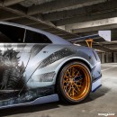 Liberty Walk Nissan GT-R RS Edition on 20-inch blue/gold Forgiatos by Road Show International