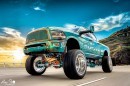 Lifted Dodge Ram Truck on Tiny Car Wheels Can't Be Unseen, Has Cool Wrap