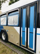 Lola started as a 2008 Gillig city bus, is now a luxury home on wheels for six people