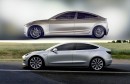 Tesla Model 3 3D rendering vs. official rendering