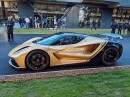 Lotus Evija in gold and black livery