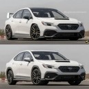 2022 Subaru WRX redesigned as STI with JDM inspiration rendering by superrenderscars on Instagram