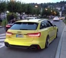 Lowered Audi RS6 Scrapes While Leaving Car Meet