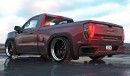 Lowered GMC Sierra Shorty red carbon fiber body rendering by abimelecdesign