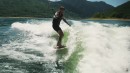 Wake wave - goofy footed surfing