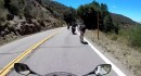Cyclist overtaking motorcycles
