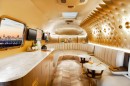 1975 Airstream Sovereign 31’ turned into a luxury lounge on wheels, the LuXeStream Lounge