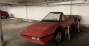 Half a Ferrari Mondial sitting in an underground car park in LA