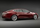 Tesla Model S in red