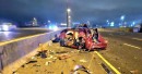 Tesla Model 3 is badly damaged in crash, the driver survives