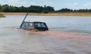 Man takes his old Land Rover to swimming lessons