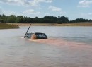 Man takes his old Land Rover to swimming lessons