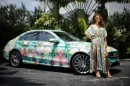 Maria Menounos Wears Tropical Dress Next to an Exotic-Printed 2015 Mercedes-Benz C-Class