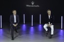 Davide Grasso CEO Maserati and Alejandro Agag, Founder and Chairman of Formula E at Modena Plant