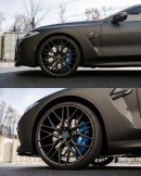 Matte-Black 2022 BMW M8 Competition Gran Coupe on matching Forgiatos