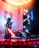 Darth Vader Ferrari F40 stolen by Robogirls rendering by giacomogeroldi_visuals