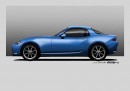 Mazda MX-5 Miata fixed-head coupe rendering by Jose Antonio Aranda