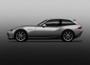 Mazda MX-5 Miata shooting brake rendering by Jose Antonio Aranda