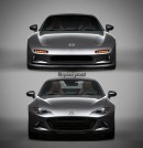 Mazda MX-5 RF neo retro RX-7 and NA rendering by spdesignsest