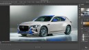 Mazda MX-6 Three-Door RWD GT on BRZ and CX-60 rendering by Theottle