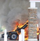 2021 McLaren 765LT fire incident at a gas station