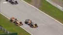 Lando Norris and Max Verstappen pick up punctures