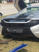 Brand New McLaren 650S crash at Canadian dealer: rear