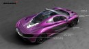 McLaren P1 in Violet: Rendering