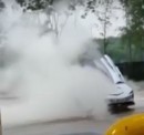 McLaren Speedtail Smokes at Gas Station