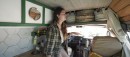 Couple turns 2001 Dodge Ram van into a little home on wheels