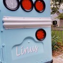 Linus is a skoolie conversion styled as an off-grid-capable surfer's dream machine