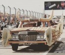 The Badillac, the art car that became the Shaq-mobile during the awards ceremony at the U.S. Grand Prix