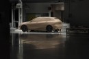 The original photo of a BMW clay model
