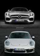 Mercedes AMG GT vs Porsche 911: front comparison