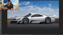 Mercedes-Benz CLK GTR modernized rendering by TheSketchMonkey