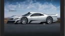 Mercedes-Benz CLK GTR modernized rendering by TheSketchMonkey