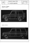 Mercedes-Benz G-Wagen body style drawings, pre-production