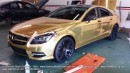 Mercedes CLS Gets Gold Chrome Wrap