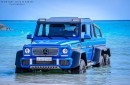 Mercedes G63 AMG 6x6 in Red Sea