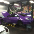 Mercedes S-Class Wrapped in Purple for Footballer's Wife Is Pimping