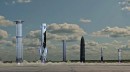 Nine rockets made by different companies take to the sky in animation
