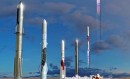 Nine rockets made by different companies take to the sky in animation