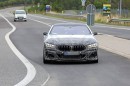 BMW M850i prototype with mid-engine camouflage (not actually mid-engined)