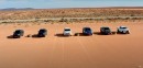 Six mid-size pickup trucks drag race