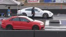 Porsche Taycan vs Audi RS 3 drag race on Wheels Plus